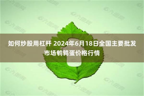 如何炒股用杠杆 2024年6月18日全国主要批发市场鹌鹑蛋价格行情