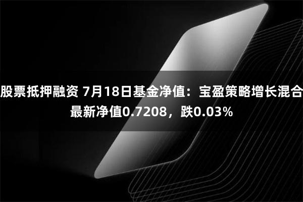 股票抵押融资 7月18日基金净值：宝盈策略增长混合最新净值0.7208，跌0.03%