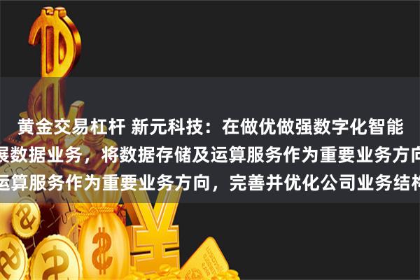 黄金交易杠杆 新元科技：在做优做强数字化智能化装备业务同时积极发展数据业务，将数据存储及运算服务作为重要业务方向，完善并优化公司业务结构