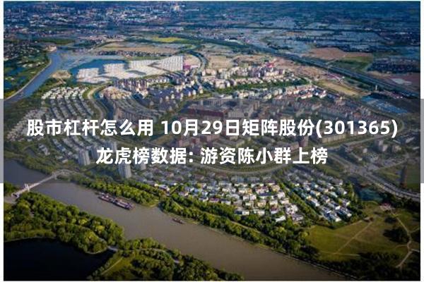 股市杠杆怎么用 10月29日矩阵股份(301365)龙虎榜数据: 游资陈小群上榜