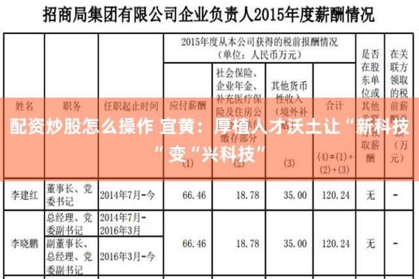 配资炒股怎么操作 宜黄：厚植人才沃土让“新科技”变“兴科技”